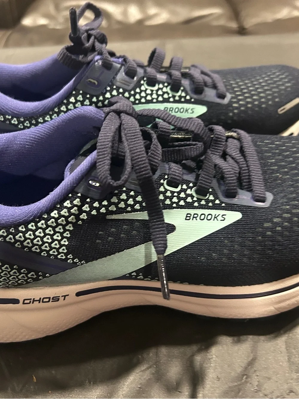 Brooks Ghost Women's Running Shoes - Navy with Mint Trim